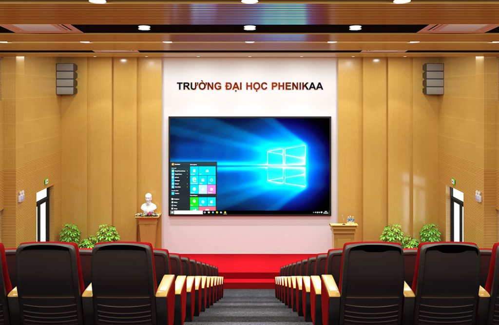 Từ vị trí cuối cùng vẫn dễ dàng theo dõi sân khấu, màn chiếu